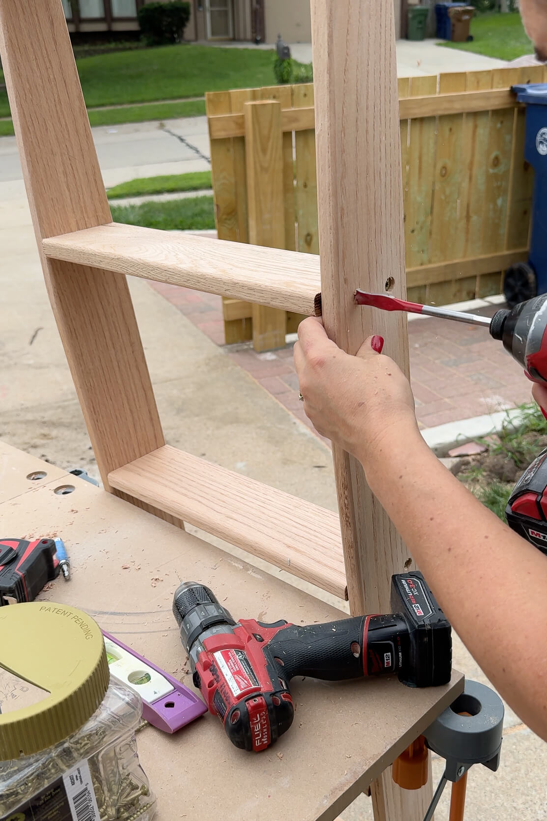 Building a ladder for a bunk bed.